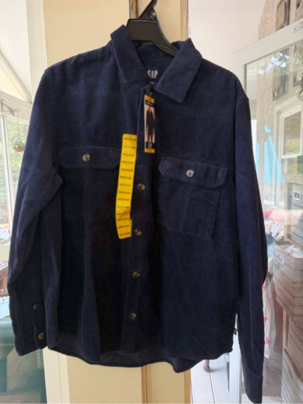NEW WITH $80 TAG! GAP Corduroy Shirt Jacket Men’s Size Medium Eclipse Blue NWT